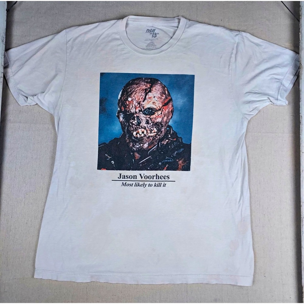 Friday the 13th Jason Voorhees Men's Large Graphic T Shirt Horror (See Descript)